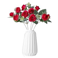 Amazon｜造花の花束 | 11 ヘッドのリアルなシルクフラワー ローズ